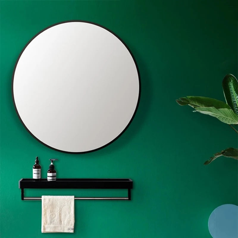 HD Wall Makeup Bathroom Mirror Creative Border Wall Hanging Round Mirror Nordic Bathroom Accessories Home Decor