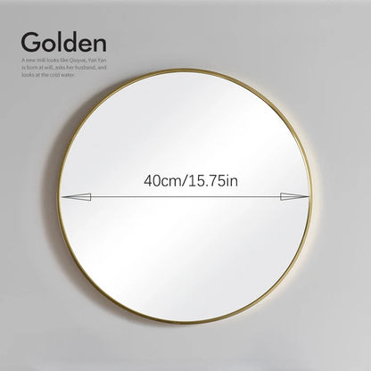 HD Wall Makeup Bathroom Mirror Creative Border Wall Hanging Round Mirror Nordic Bathroom Accessories Home Decor