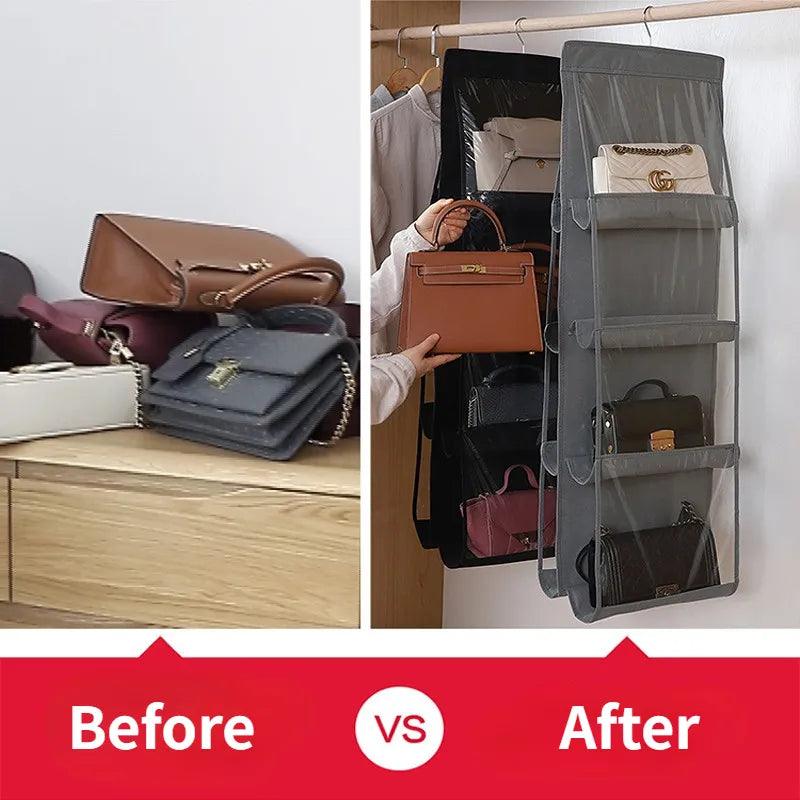 Handbag Storage Artifact Bag Dust-proof Cover Door Behind Bag Storage Hanging Shelf Household Bedroom Storage Bag Organizer