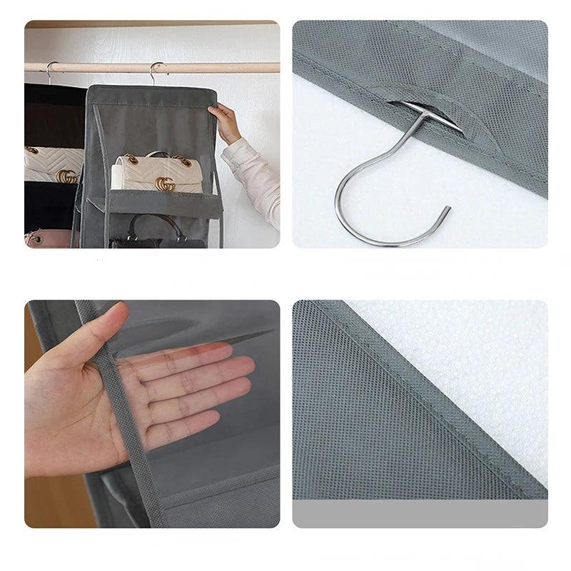 Handbag Storage Artifact Bag Dust-proof Cover Door Behind Bag Storage Hanging Shelf Household Bedroom Storage Bag Organizer