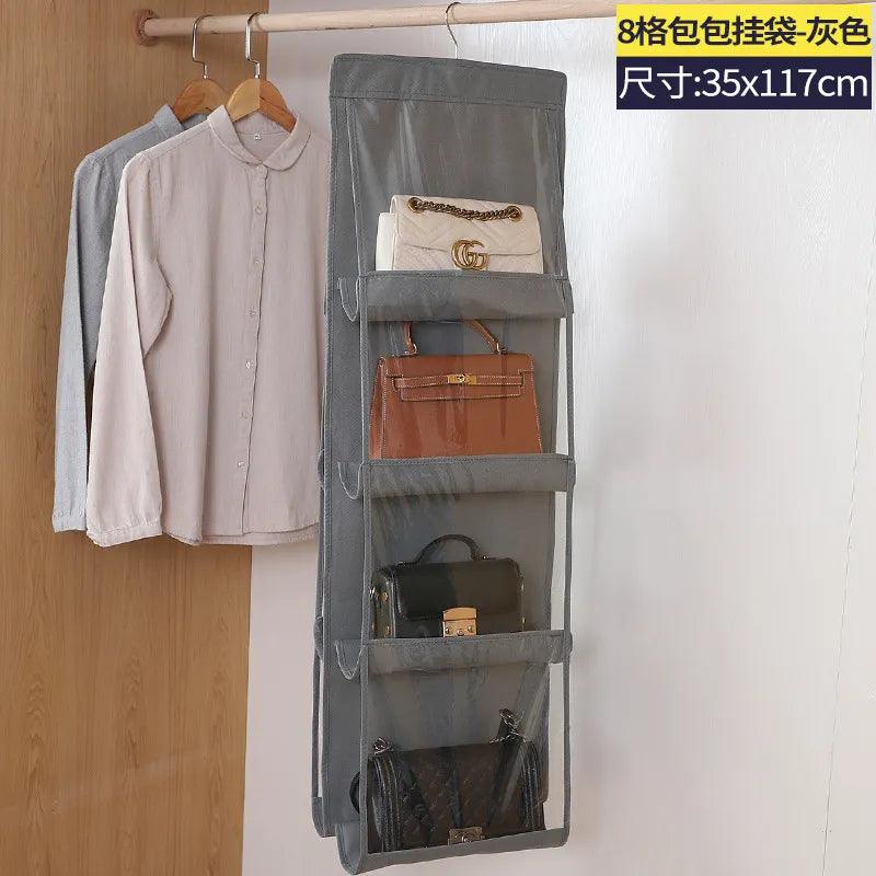 Handbag Storage Artifact Bag Dust-proof Cover Door Behind Bag Storage Hanging Shelf Household Bedroom Storage Bag Organizer