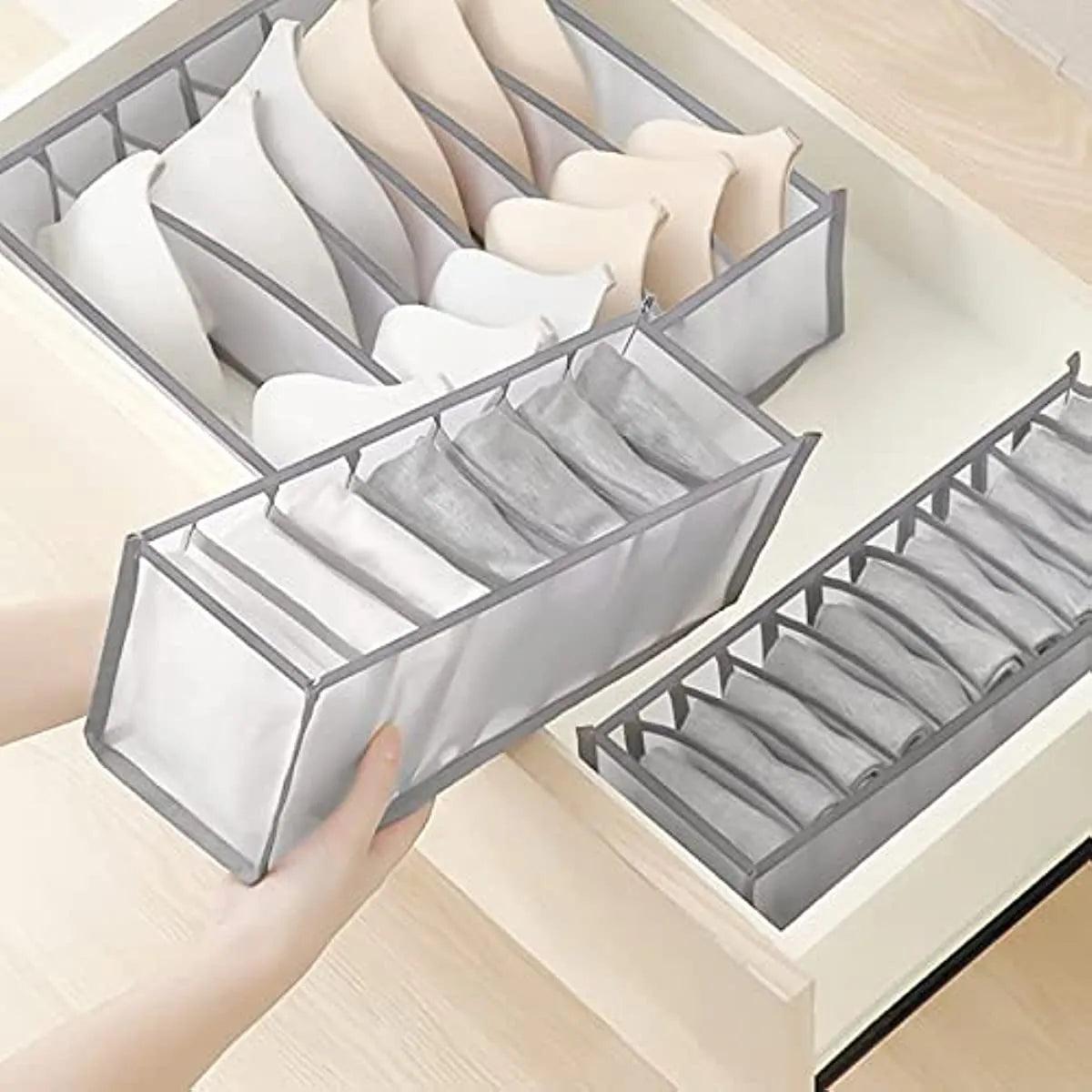 Haojianxuan Underwear Drawer Organizer Foldable Closet Organizer Closet Clothing Dividers Storage Box for Bras Socks Underpants