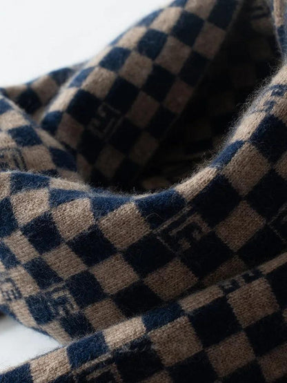 High Quality Winter Unisex 100% Cashmere Scarf Women /Men Lovers Fashion Warm Plaid Jacquard Knitted Goat Cashmere Scarves