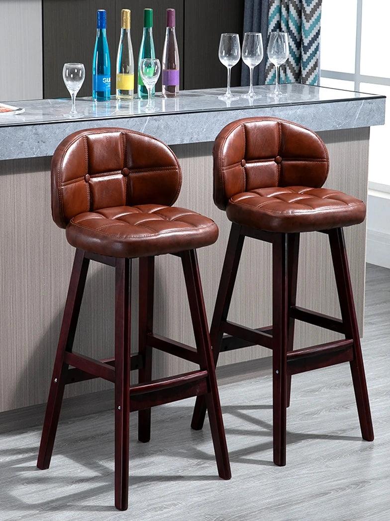 High stool home chair bar stool solid wood bar chair light luxury bar table and chair modern minimalist high stool bar chair