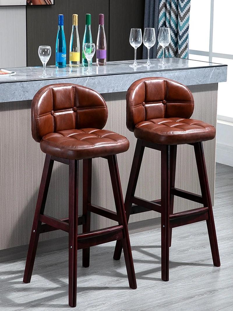 High stool home chair bar stool solid wood bar chair light luxury bar table and chair modern minimalist high stool bar chair