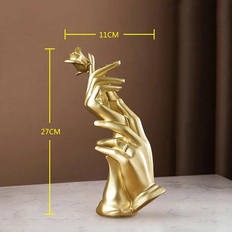 Home Decoration Accessories Feng Shui Gold Statuette Study Desk Ornaments Luxury Living Room Decoration Figurines for Interior