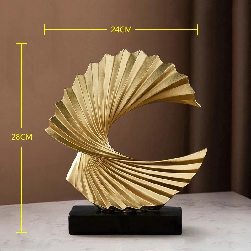 Home Decoration Accessories Feng Shui Gold Statuette Study Desk Ornaments Luxury Living Room Decoration Figurines for Interior