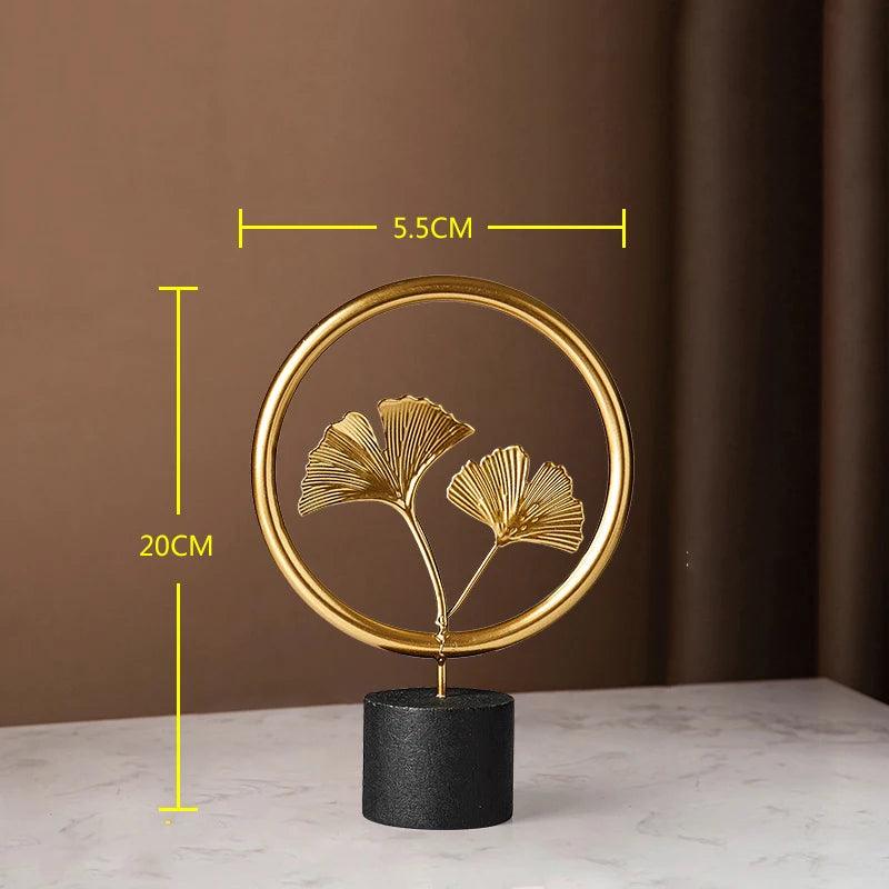 Home Decoration Accessories Feng Shui Gold Statuette Study Desk Ornaments Luxury Living Room Decoration Figurines for Interior