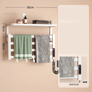 Home Smart Electric Heated Towel Rail Sterilization and Disinfection Bathroom Towel Rack Bathroom New Punch-free Towel Warmers