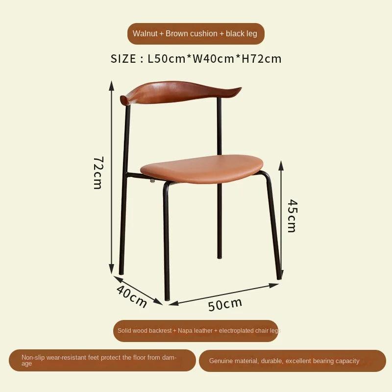 JOYLIVE Nordic Light Luxury Horn Dining Chair Modern Simple Creative Home Upholstered Living Room Chair With Backrest Furniture