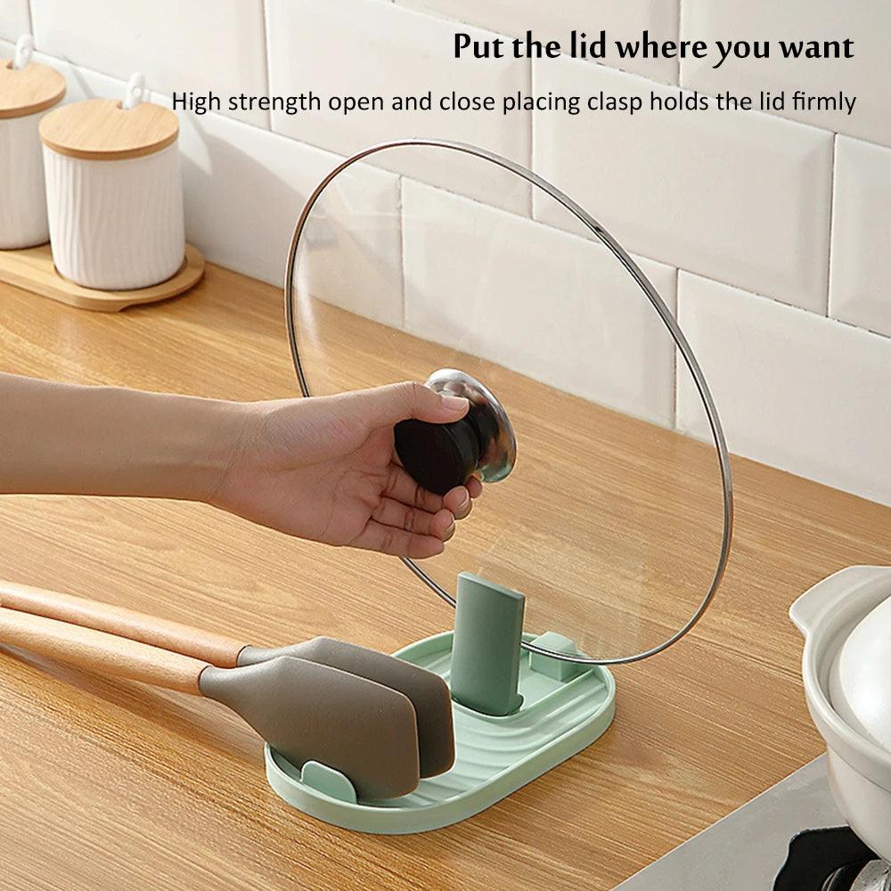 Kitchen Colorful Pot Lid Rack Multifunctional Home Kitchen Spatula Storage Shelf Place Mat Organizer Cutlery Rack Cooking Gadget