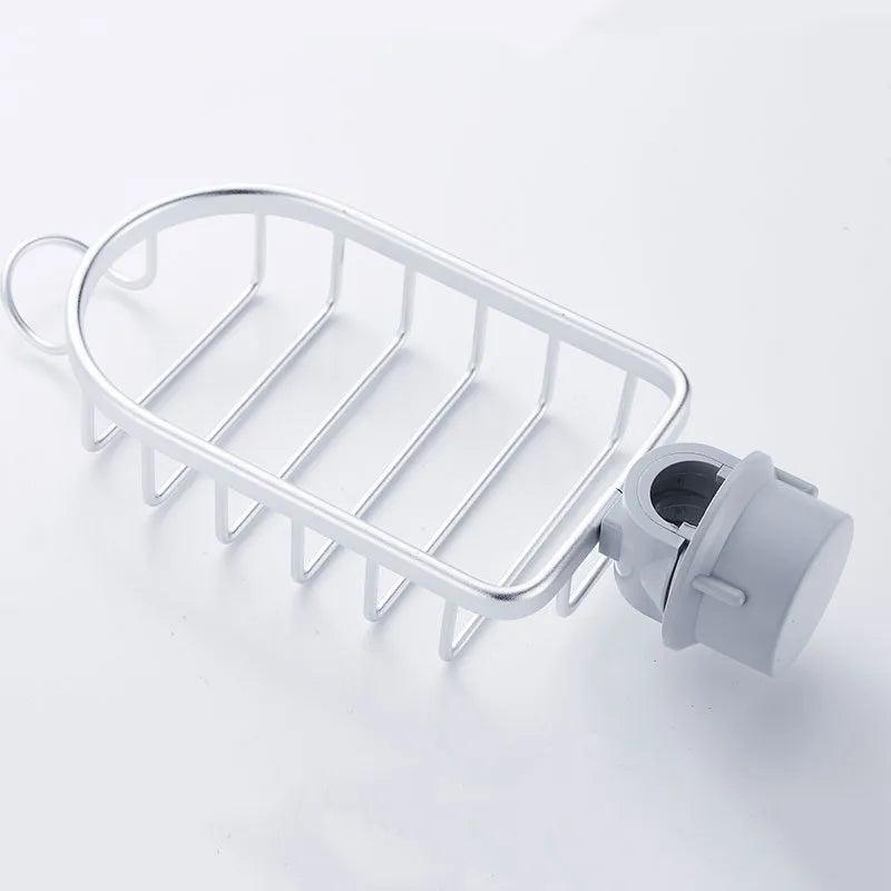 Kitchen Space Aluminum Sink Drain Rack Sponge Storage Faucet Holder Soap Drainer Shelf Basket Organizer Bathroom Accessories