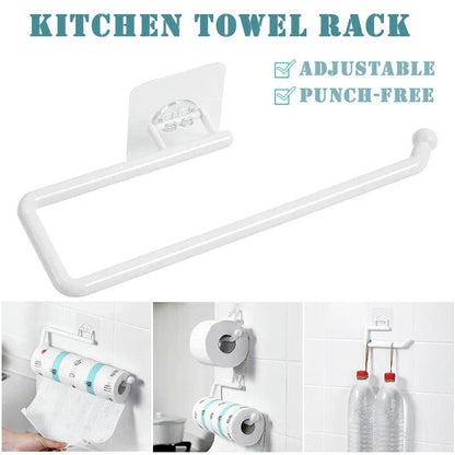 Kitchen Tissue Holder Hanging Toilet Roll Paper Holder Towel Rack Kitchen Bathroom Cabinet Door Hook Holder Organizer