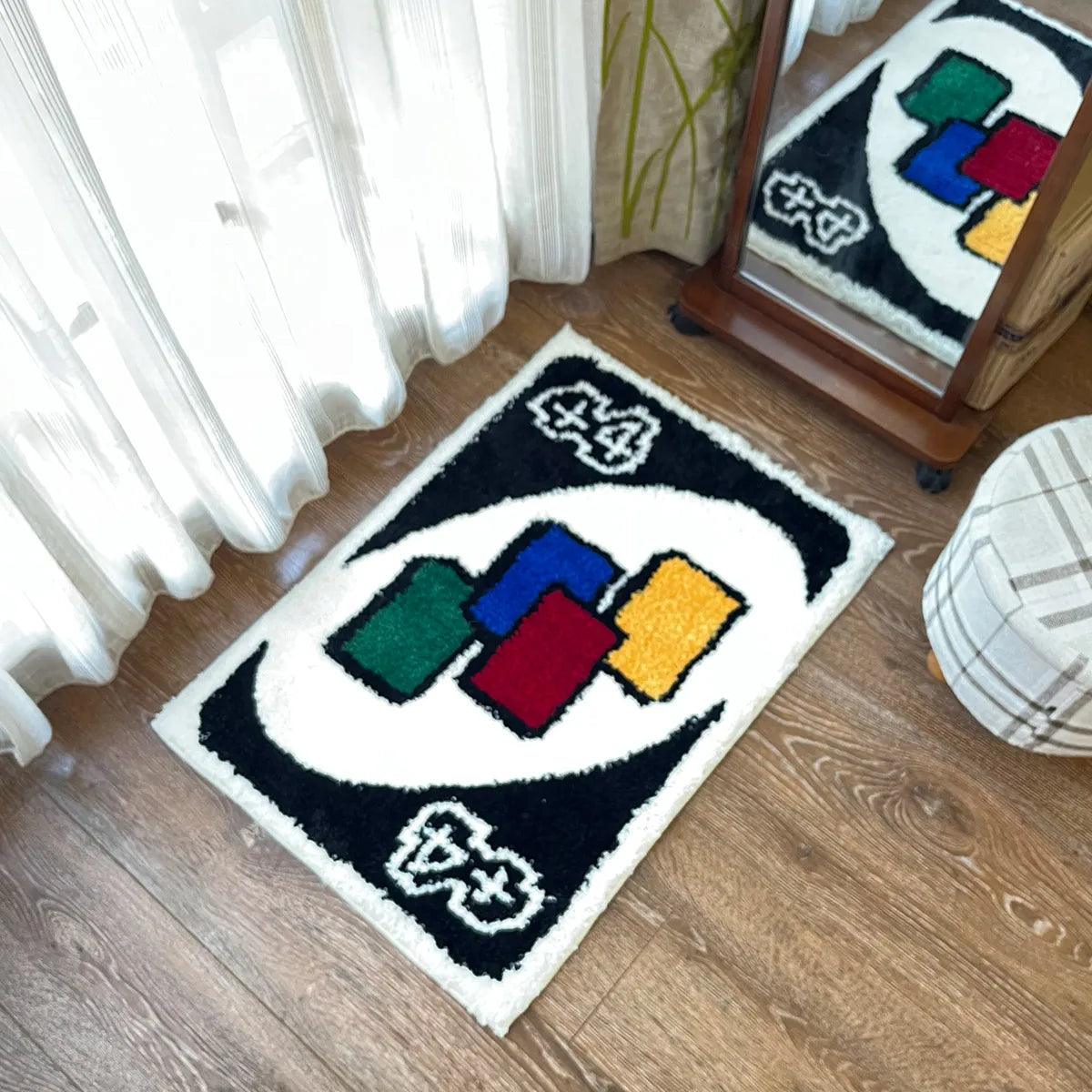 LAKEA Black Reverse Card Doormat Tutfing Rug Anti-slip Floor Decor Thick Bedroom Bedside Rectangular Rug Tufting Fluffy Carpets