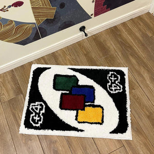 LAKEA Black Reverse Card Doormat Tutfing Rug Anti-slip Floor Decor Thick Bedroom Bedside Rectangular Rug Tufting Fluffy Carpets