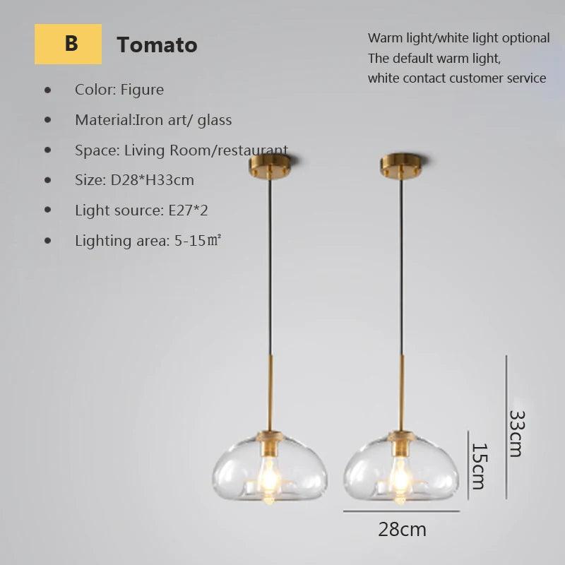 LED Modern hanging loft Glass lustre Pendant Light industrial decor Lights Fixtures E27/E26 for Kitchen Restaurant Lamp