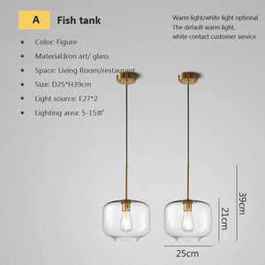 LED Modern hanging loft Glass lustre Pendant Light industrial decor Lights Fixtures E27/E26 for Kitchen Restaurant Lamp