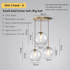 LED Modern hanging loft Glass lustre Pendant Light industrial decor Lights Fixtures E27/E26 for Kitchen Restaurant Lamp