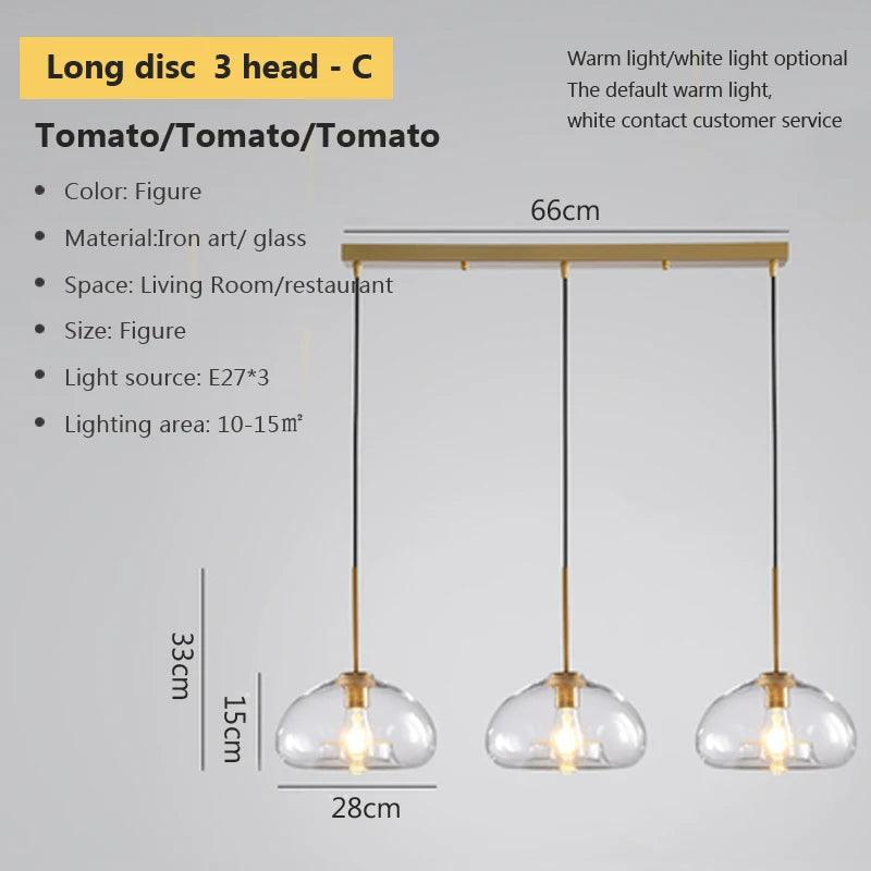 LED Modern hanging loft Glass lustre Pendant Light industrial decor Lights Fixtures E27/E26 for Kitchen Restaurant Lamp