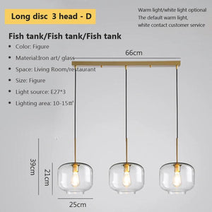 LED Modern hanging loft Glass lustre Pendant Light industrial decor Lights Fixtures E27/E26 for Kitchen Restaurant Lamp