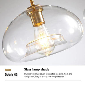 LED Modern hanging loft Glass lustre Pendant Light industrial decor Lights Fixtures E27/E26 for Kitchen Restaurant Lamp