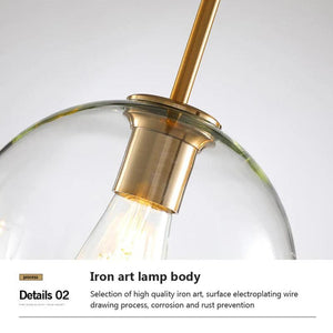 LED Modern hanging loft Glass lustre Pendant Light industrial decor Lights Fixtures E27/E26 for Kitchen Restaurant Lamp