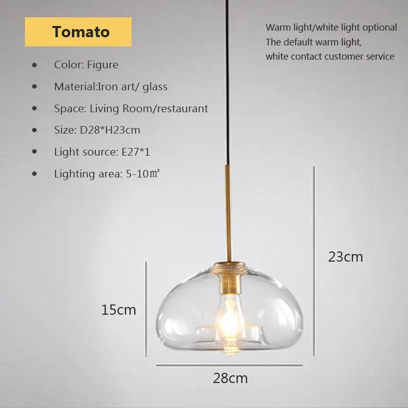 LED Modern hanging loft Glass lustre Pendant Light industrial decor Lights Fixtures E27/E26 for Kitchen Restaurant Lamp