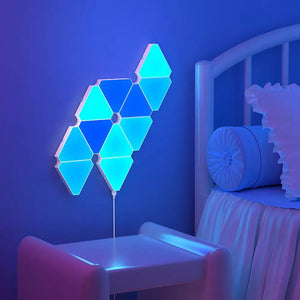 LED Triangular Quantum Lamp RGB Wall Lamp Smart Pickup Rhythm Background Light For Bedroom Bedside Night Light Office Decoration