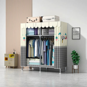 LEEGOHOME Wardrobe 85/110/130/150/170x45CMx170CM Closet Wardrobe with 23MM Steel Pipe Bedroom Foldable Cloth Wardrobe