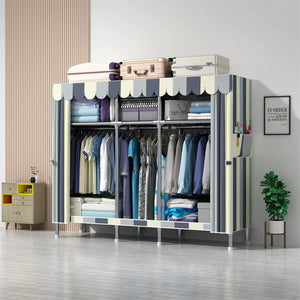 LEEGOHOME Wardrobe 85/110/130/150/170x45CMx170CM Closet Wardrobe with 23MM Steel Pipe Bedroom Foldable Cloth Wardrobe