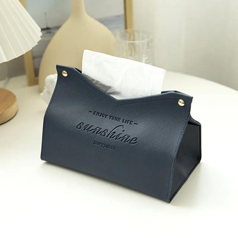 Leather Tissue Box Car Tissue Box Home Living Room Decoration Bedroom Kitchen Desktop Nordic Large Storage Box Napkin Holder