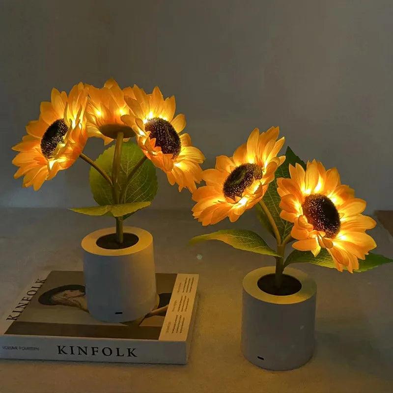 Led Sunflower Tree Lights Table Lamp Fairy Mother's Day Rose Night Light Home Party Christmas Wedding Bedroom Decoration Gift