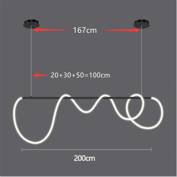 Snake - Linear Modern Long Hose Led Ceiling Light