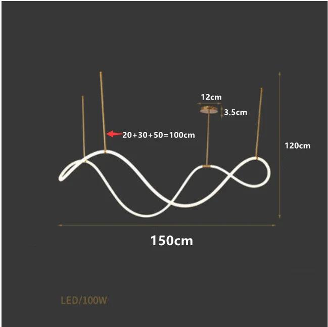 Snake - Linear Modern Long Hose Led Ceiling Light