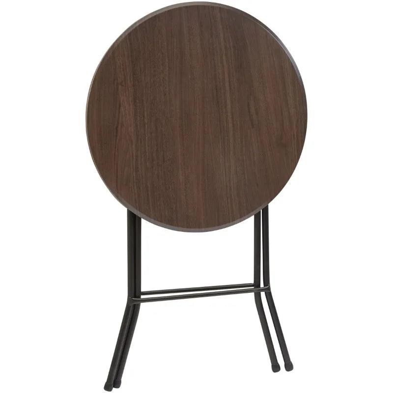 Mainstays 31" Round High-Top Folding Table, Walnut home bar furniture cocktail table