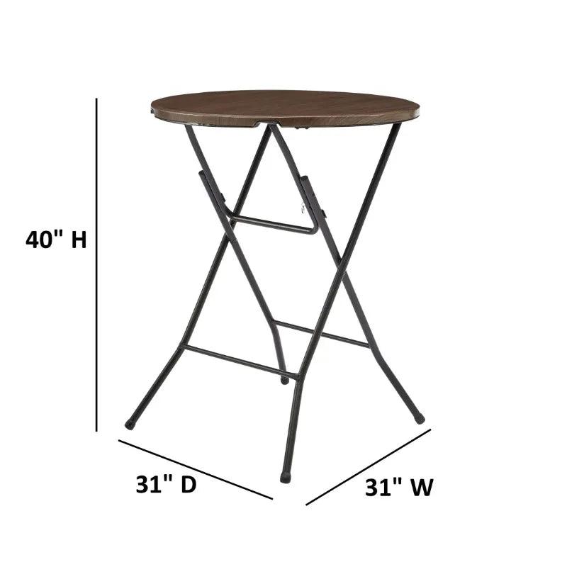 Mainstays 31" Round High-Top Folding Table, Walnut home bar furniture cocktail table