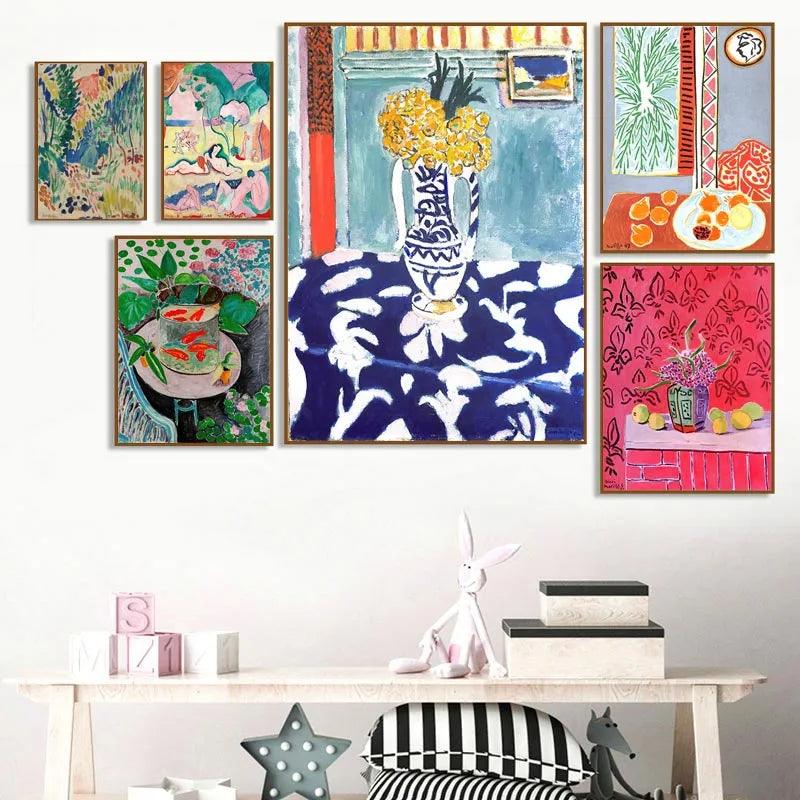 Matisse Retro Posters and Prints Abstract Landscape Wall Art Vintage Canvas Painting Wall Pictures for Living Room Home Decor