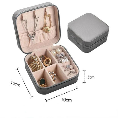 Mini Jewelry Storage Box Portable Earrings Necklace Ring Storage Case Travel Jewelry Organizer PU Leather Display Case