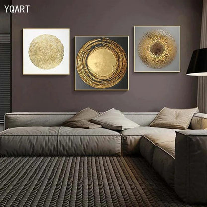 Minimalist Abstract Golden Luxury Posters Canvas Art Paintings Wall Art Decorative Pictures for Modern Home Living Room Decor