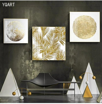 Minimalist Abstract Golden Luxury Posters Canvas Art Paintings Wall Art Decorative Pictures for Modern Home Living Room Decor