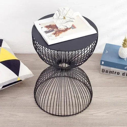 Minimalist Wrought Iron Side Table Bedside Simple Modern Coffee Table Nordic Sofa Cabinet Small Round Outdoor Furniture HY50CT
