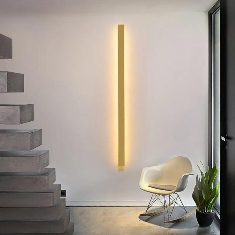 Modern Black LED Wall Lamp for Dining room Living Room Decoration LED Long Strip Wall Lights Staircase Corner Wall Lamp
