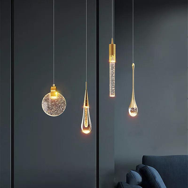 Modern Bubble Crystal Pendant Lights Indoor Hanging Lamp For Dining Room Bedroom Shop Bar Cafe Drop Pendant Lamp Home Decoration