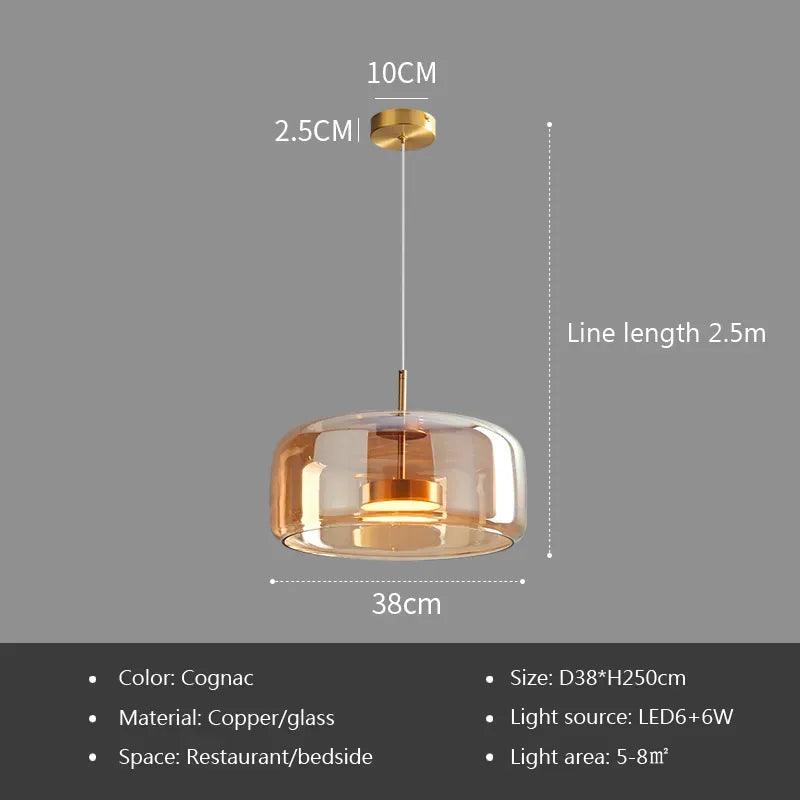 Modern Glass Pendant Light luxury Chandelier Deco Nordic Led Hanging Light Fixtures Bedroom Modern Luminaire Suspension lamp