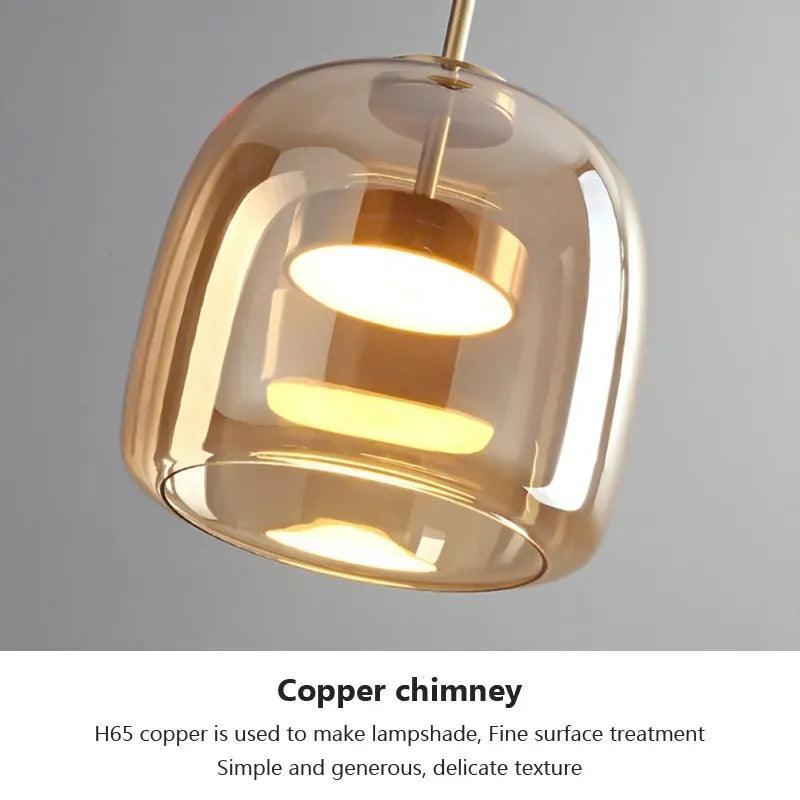 Modern Glass Pendant Light luxury Chandelier Deco Nordic Led Hanging Light Fixtures Bedroom Modern Luminaire Suspension lamp