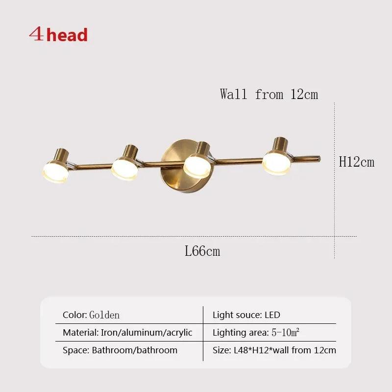 Modern LED Wall Lamp Mirror Headlight For Bathroom Bedroom Home Decor Fixtures Makeup Lustre Simple Wall Sconce AC 110V220V