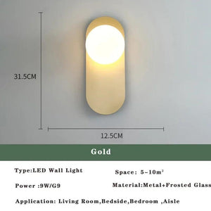 Modern Nordic LED Lustre Golden Black Wall Lamp Indoor Lighting Fixtures for Bedroom Living Room Wall Sconce Wall Lights