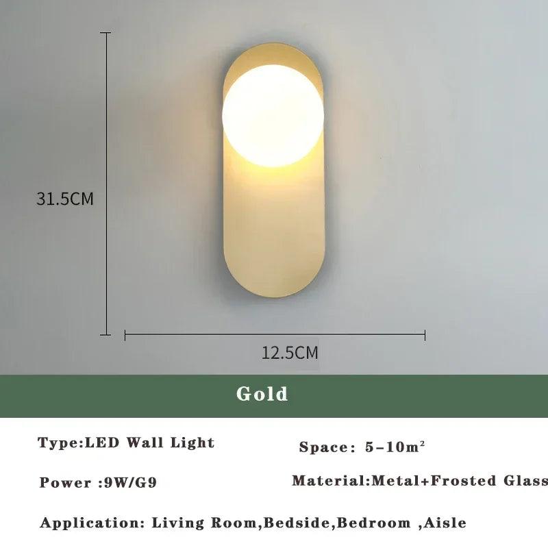 Modern Nordic LED Lustre Golden Black Wall Lamp Indoor Lighting Fixtures for Bedroom Living Room Wall Sconce Wall Lights