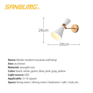 Modern Nordic Wall Light Lamp for Corridor Bedside Living Room Bedroom Iron Art Adjustable Plating E27 Base Head Sconce Fixture