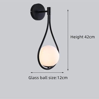 Modern Wall Light Glass Ball Luxury Gold Sconce Living Room Bedroom Bedside Aisle Staircase Nordic Wall Mount Indoor Decor Lamp